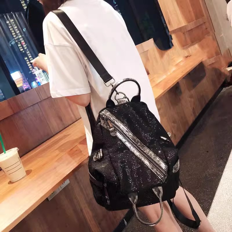 New Women Nylon Sequins Backpa - đánh giá và giá Luxury Zipper Bags