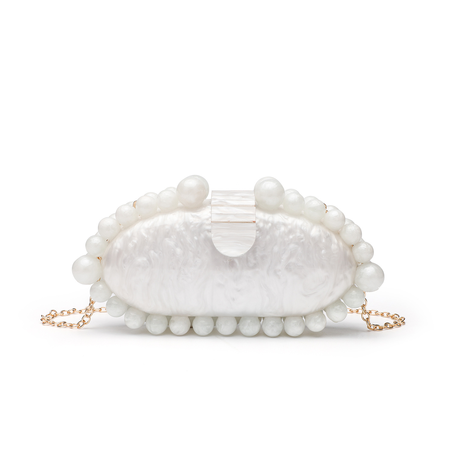Elegant Marble Acrylic Clutch  - đánh giá và giá Luxury Bags White