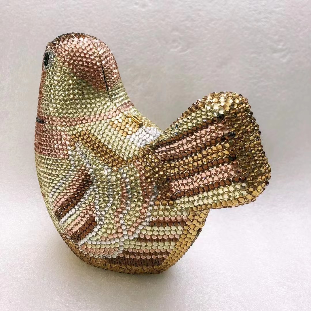 Bird Diamond Evening Bag Clutc - đánh giá và giá Luxury Bags White