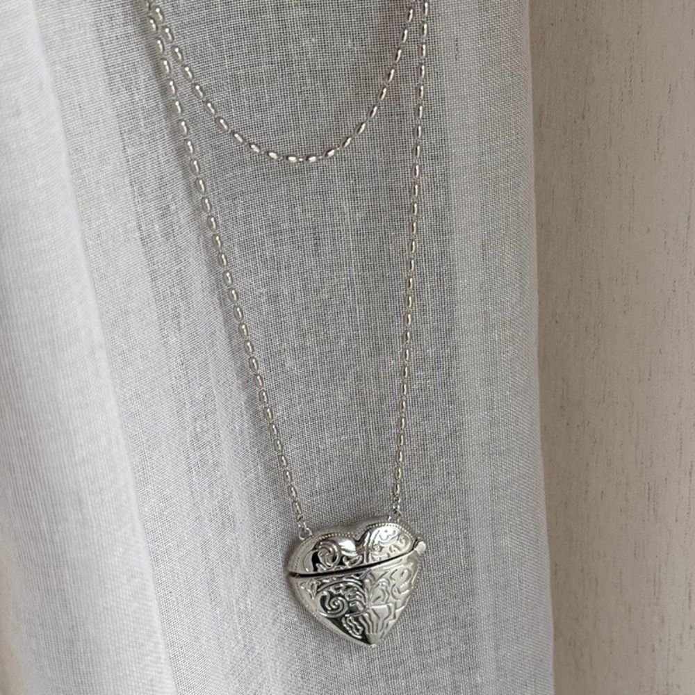 Openable Heart Locket Necklace - đánh giá và giá Luxury Bags Photos