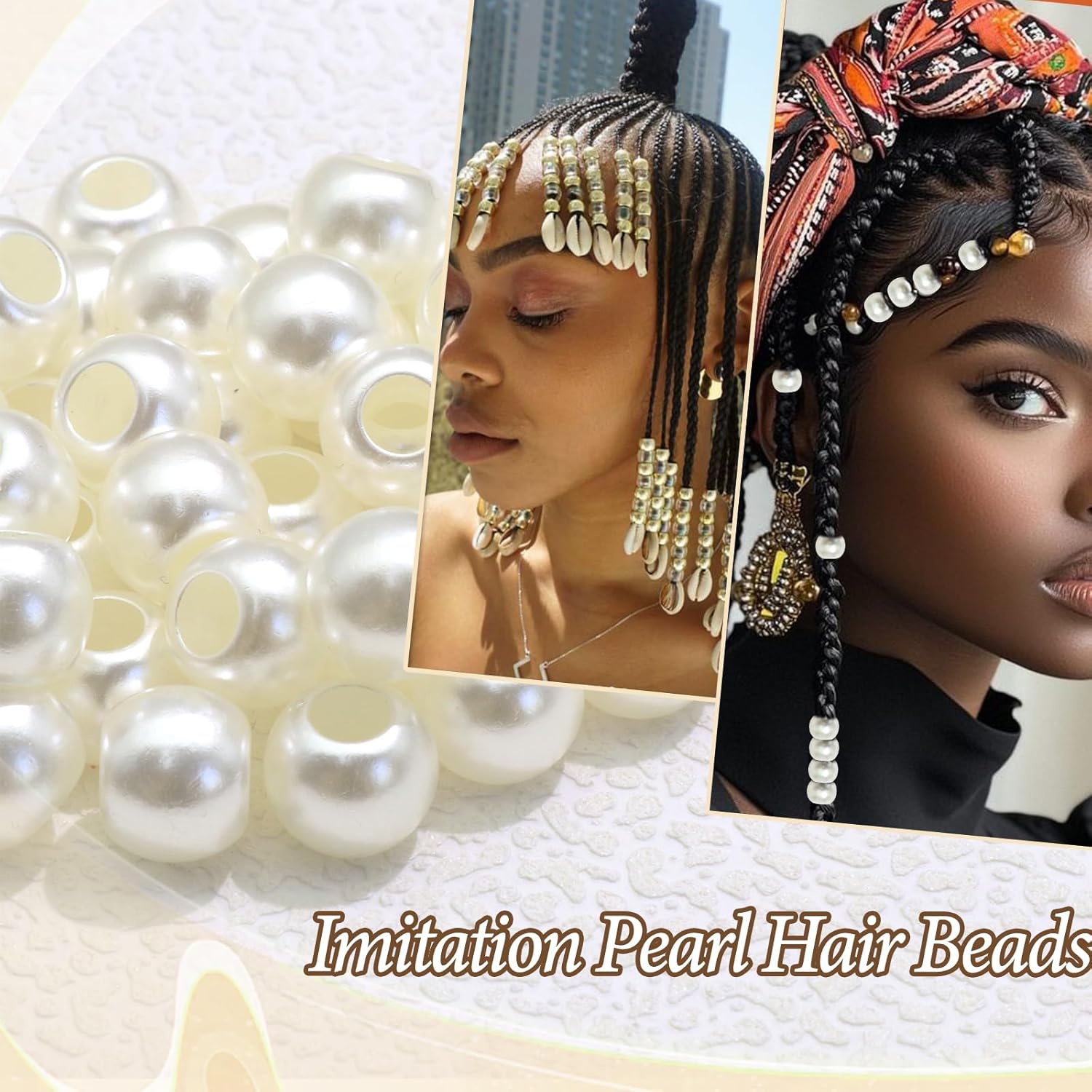 50PCS Hair Beads for Braids Pe - đánh giá và giá Luxury Bags White