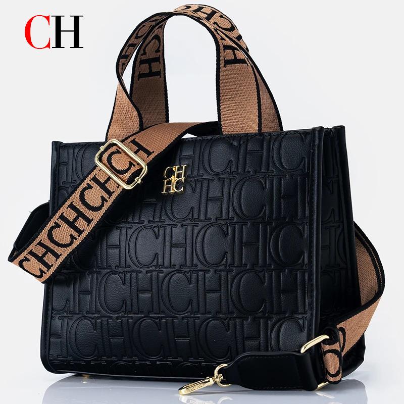 CH Monogram Embossed Tote Bag  - đánh giá và giá Tote Bag Leather Monogram